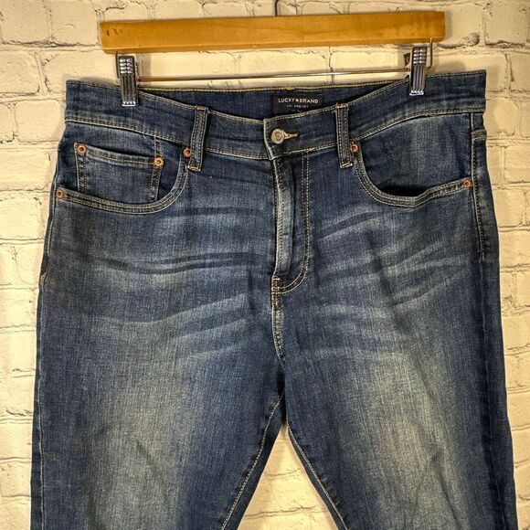 Lucky Brand Jeans Mens 34 Blue 410 Athletic Straight Stretch Denim 7MCC007 - Picture 2 of 12